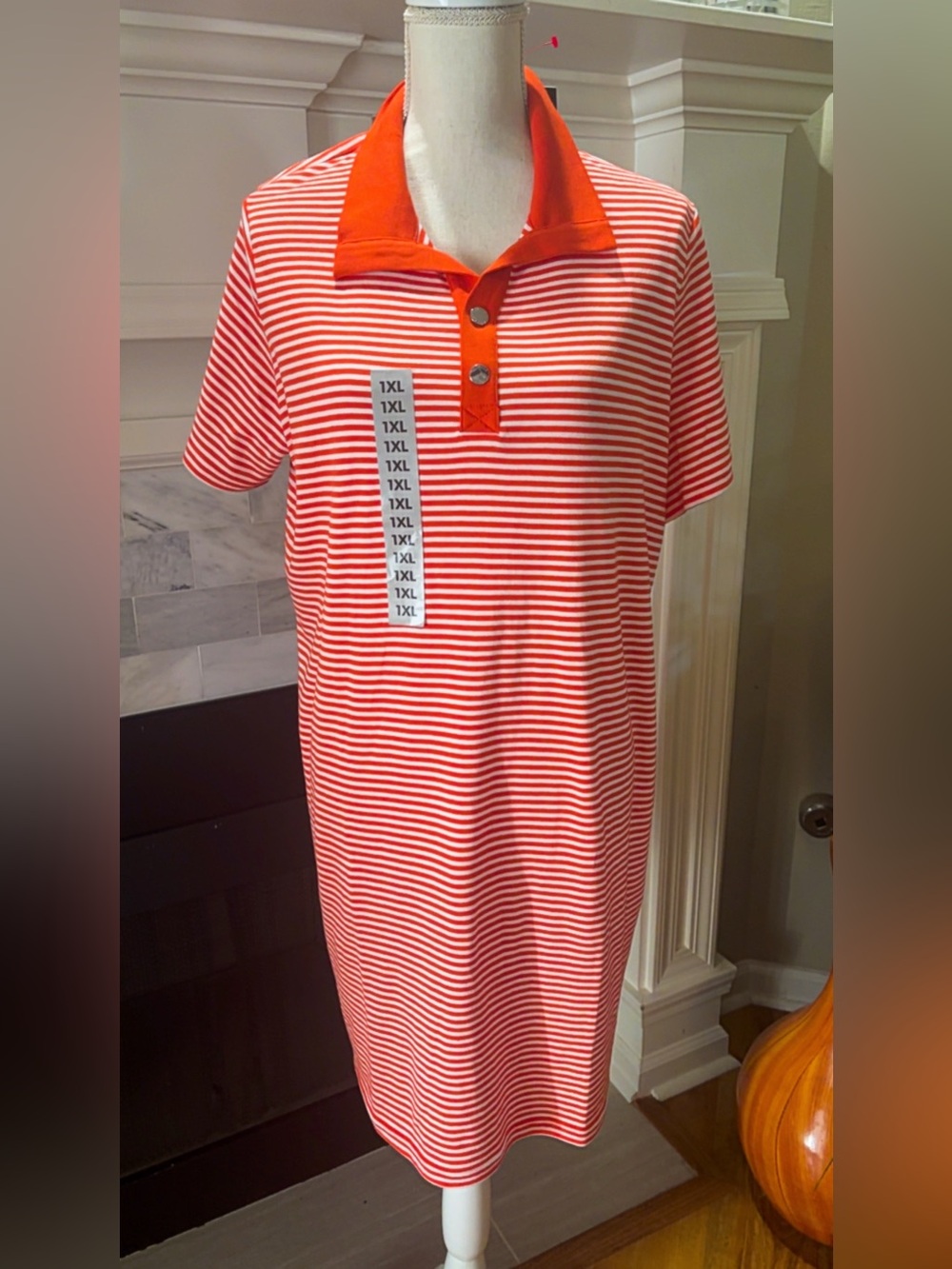 Size 1XL Orange Striped Dress